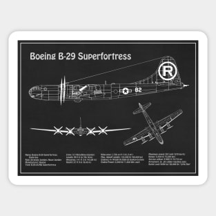 Boeing B-29 Superfortress Enola Gay - Airplane Blueprint - PD Sticker